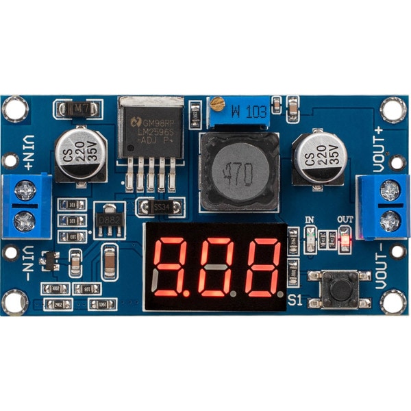 Main product image for LM2596 DC-DC Step-Down Module with Digital Voltmeter Display 3A 4 to 40VDC In and 1.25-37VDC Out320-609
